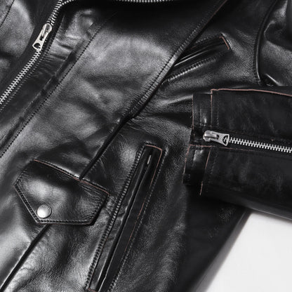 25AW カウハイドレザー ダブルライダース ジャケット (Leather Jacket)