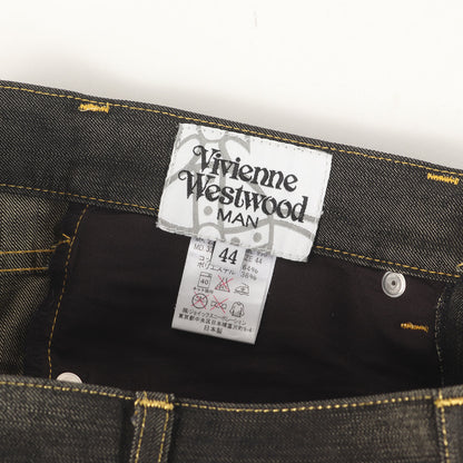 オーブ刺繍 シャイニー デニムパンツ / MADE IN JAPAN