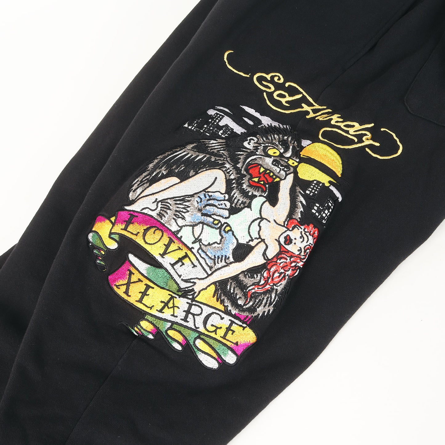 24AW × ED HARDY グラフィック ワッペン刺繍 スウェット パンツ
