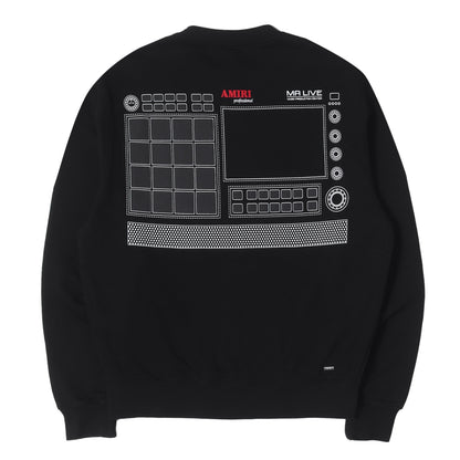 23AW グラフィック ロゴ スウェット トレーナー (Drum Machine Black Crewneck Jumper)