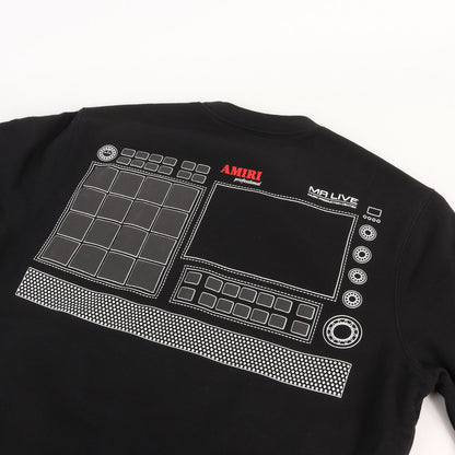 23AW グラフィック ロゴ スウェット トレーナー (Drum Machine Black Crewneck Jumper)