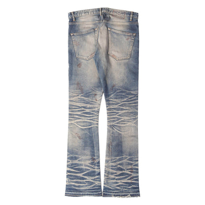 22AW ヴィンテージ加工 スリム フレア ストレッチ デニム パンツ (type-2 flare slim jeans)