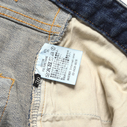 22AW ヴィンテージ加工 スリム フレア ストレッチ デニム パンツ (type-2 flare slim jeans)