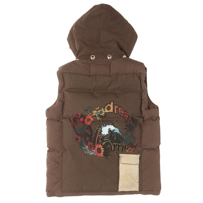 グラフィック バックプリント ダウンベスト