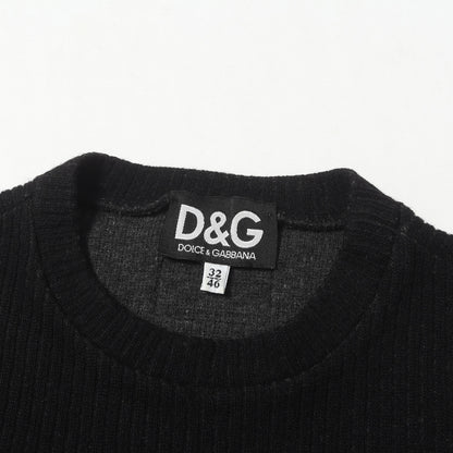 90s ロゴパッチ刺繍 ウール ニット セーター / MADE IN ITALY