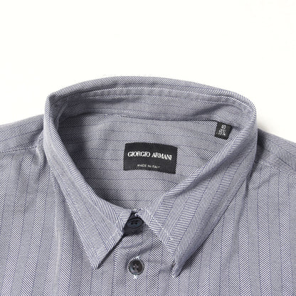 ヘリンボーンストライプ スムース ドレスシャツ / MADE IN ITALY