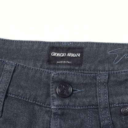 バックフラップ ストレート ストレッチデニム パンツ