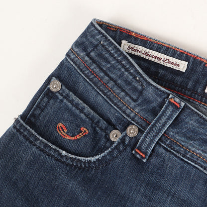 ウォッシュ加工 タイトスリム スラブデニム パンツ (J688 COMFORT)