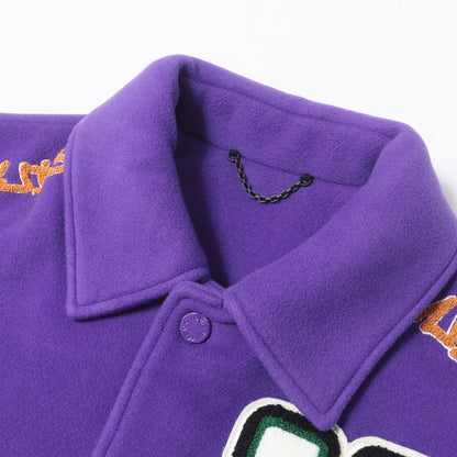 22AW マルチパッチ刺繍 メルトン バーシティ ジャケット (Multi Patches Mixed Leather Varsity Blouson)