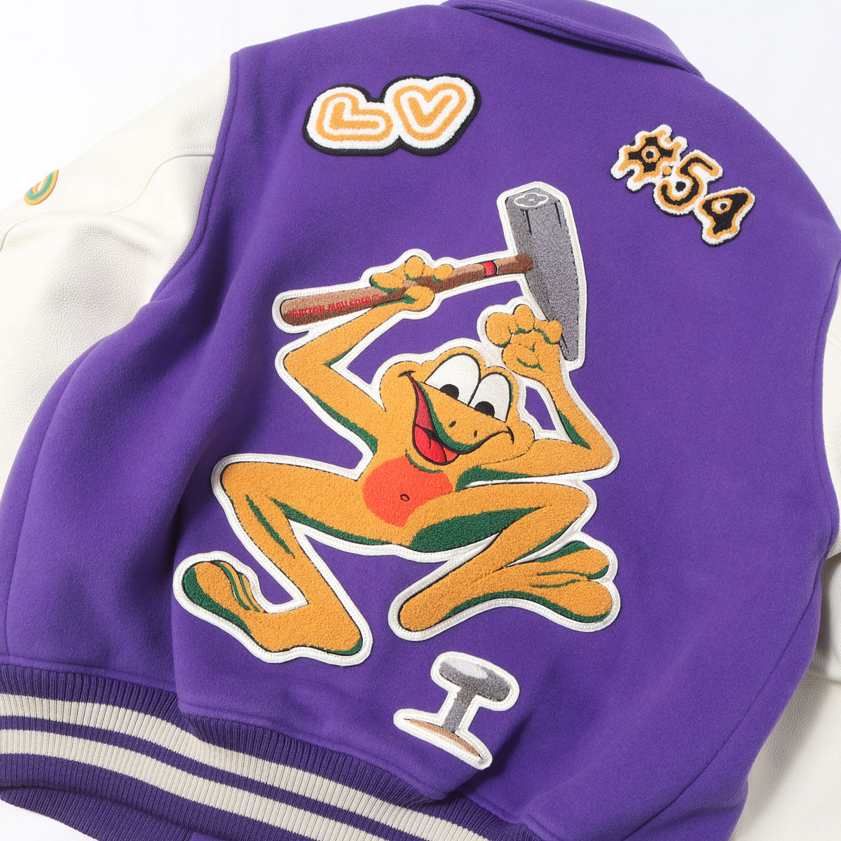 22AW マルチパッチ刺繍 メルトン バーシティ ジャケット (Multi Patches Mixed Leather Varsity Blouson)