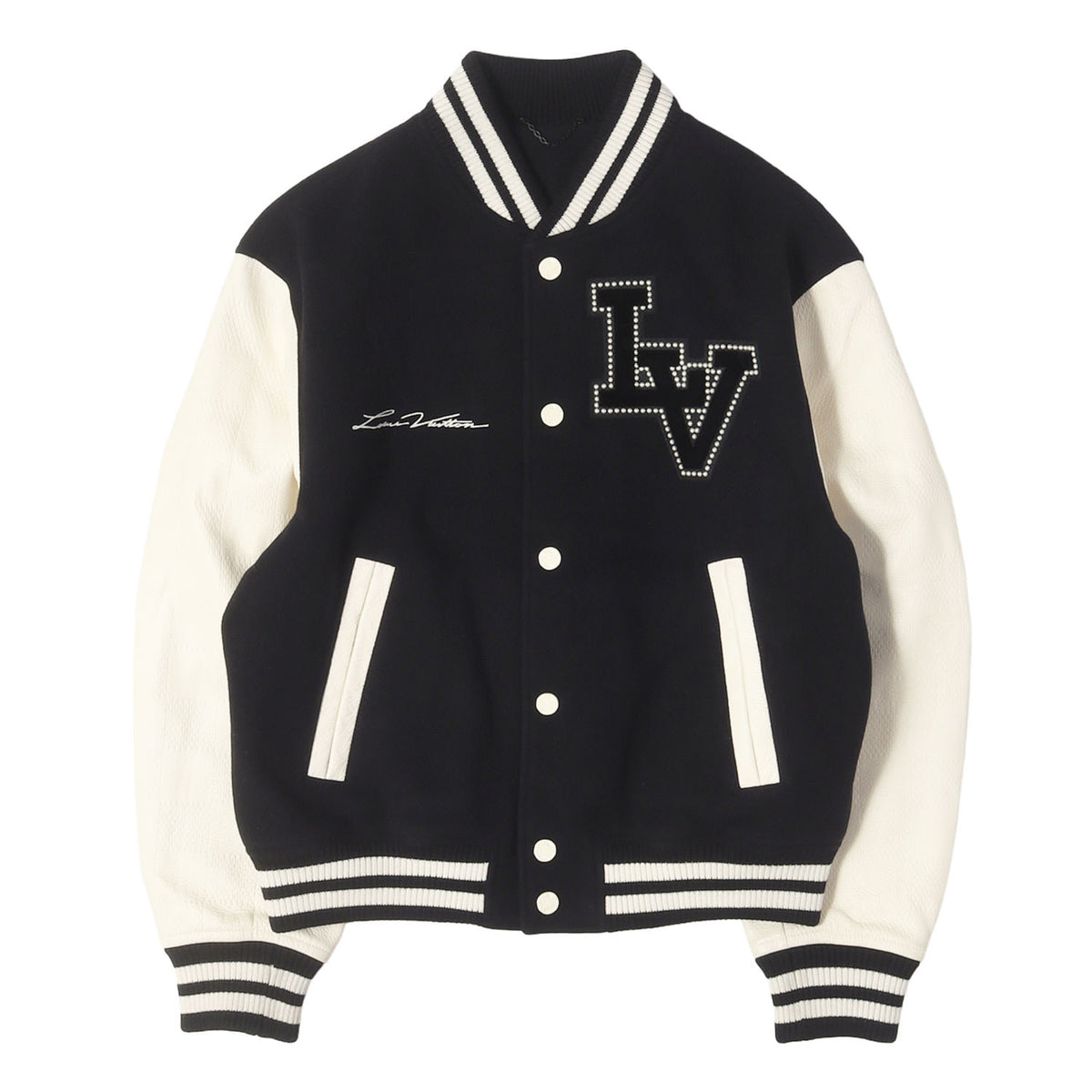 24SS エンブロイダード カーフスキン バーシティジャケット
