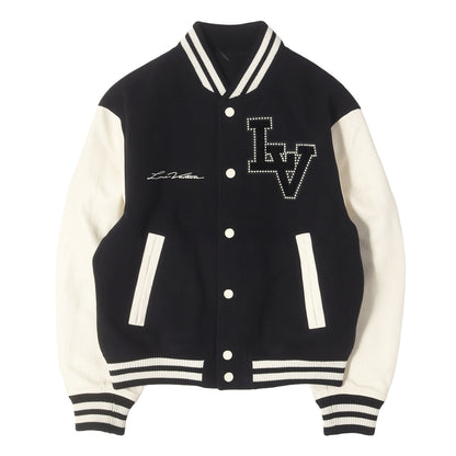 24SS エンブロイダード カーフスキン バーシティジャケット