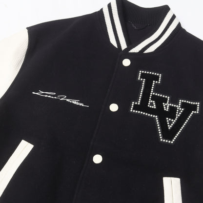 24SS エンブロイダード カーフスキン バーシティジャケット