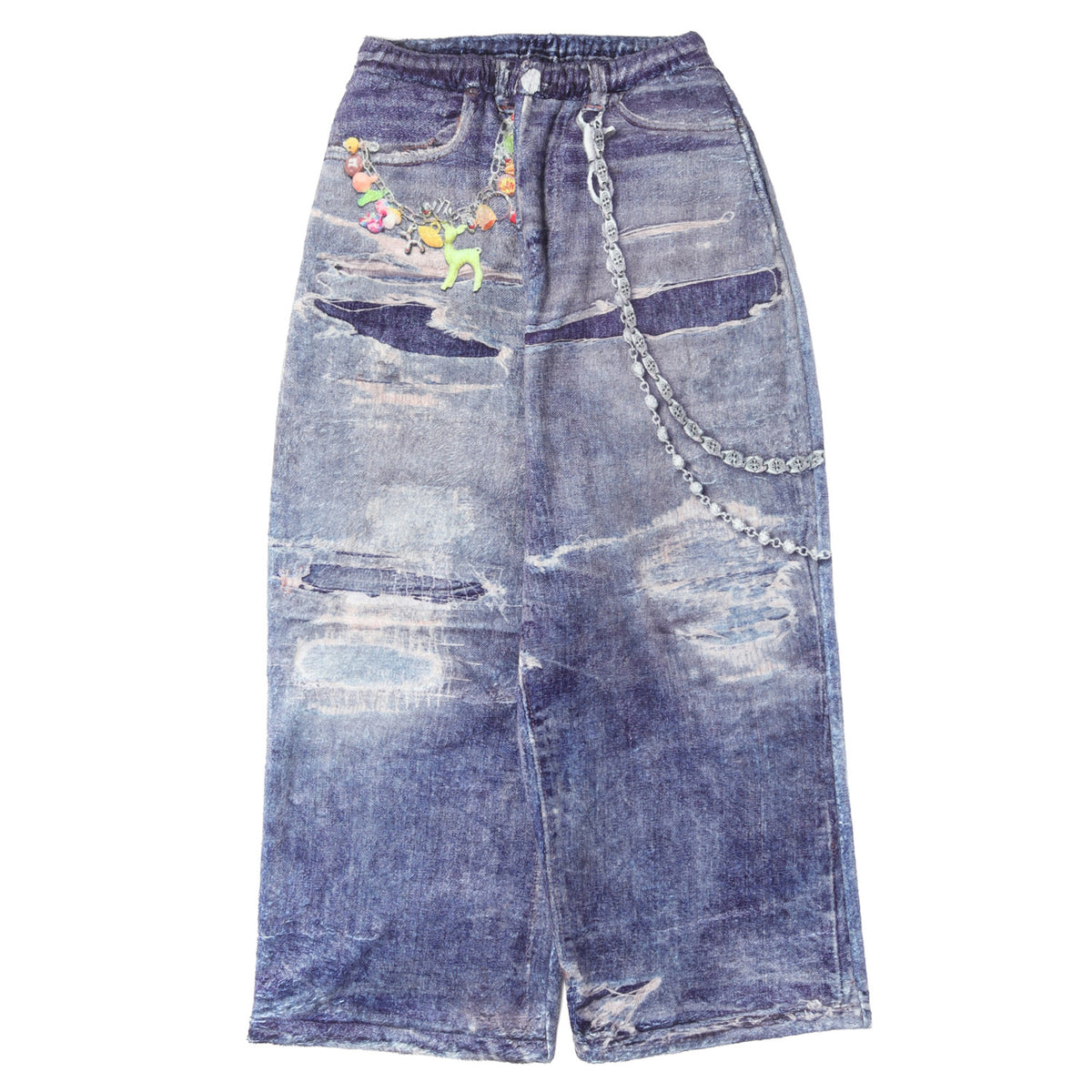 25AW デニムプリント フリースパンツ (FLEECE DENIM PRINT WIDE PANTS)