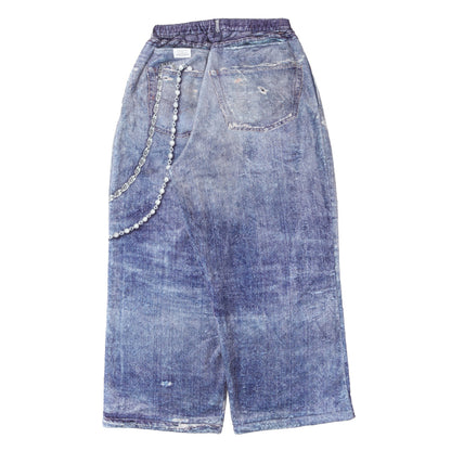 25AW デニムプリント フリースパンツ (FLEECE DENIM PRINT WIDE PANTS)