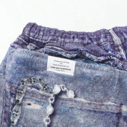 25AW デニムプリント フリースパンツ (FLEECE DENIM PRINT WIDE PANTS)