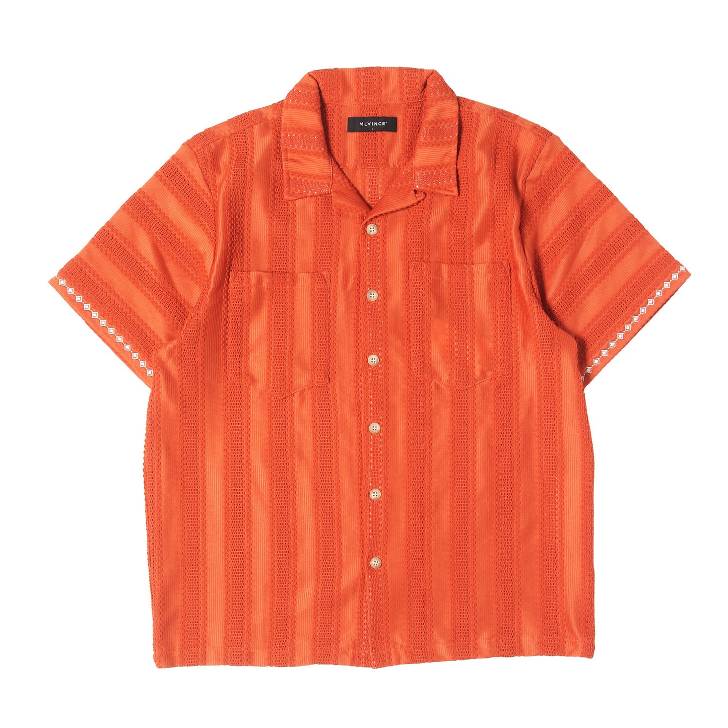 24SS ストライプレース 半袖 シャツ (stripe lace s/s shirts)