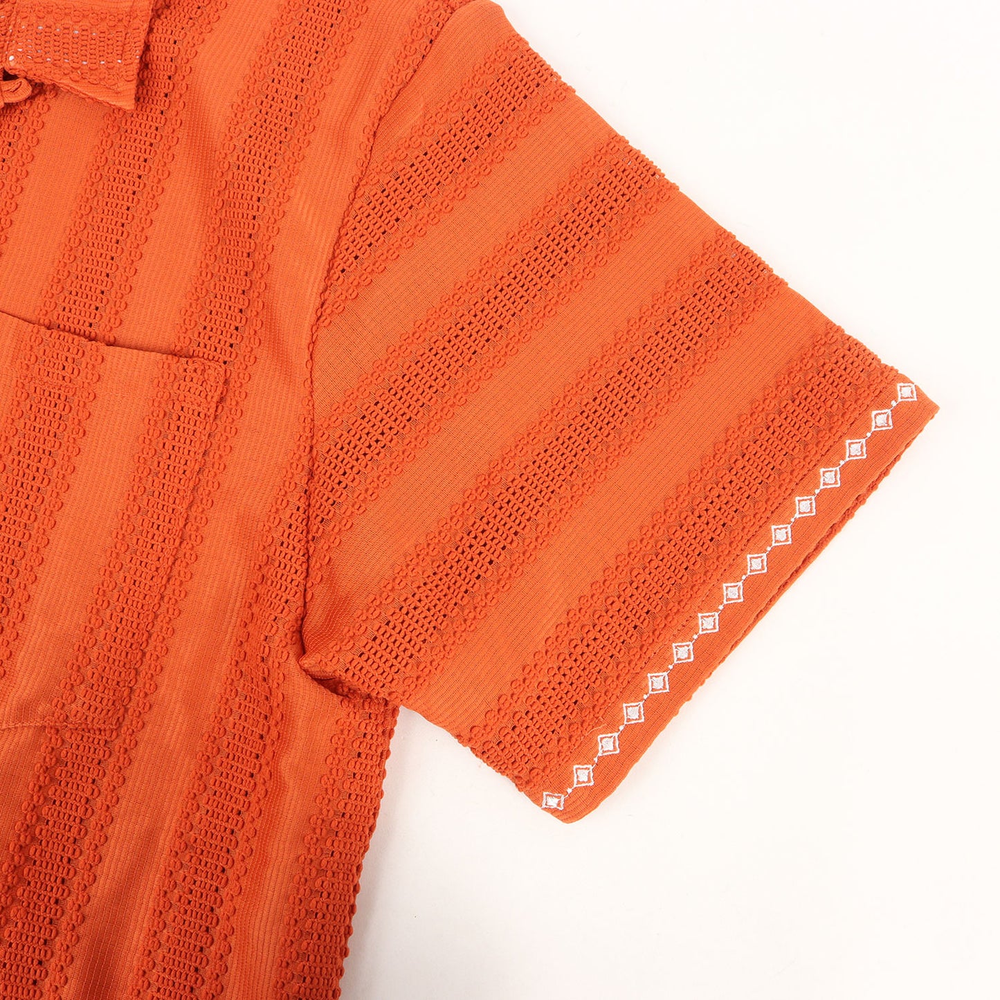 24SS ストライプレース 半袖 シャツ (stripe lace s/s shirts)