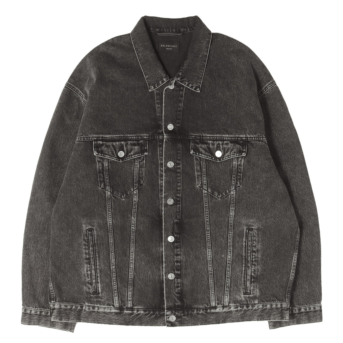 23SS バックラインストーンロゴ デニムジャケット (RHINESTONE LOGO OVERSIZED DENIM JACKET)