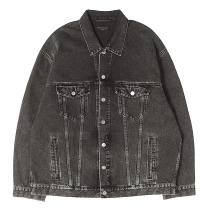 23SS バックラインストーンロゴ デニムジャケット (RHINESTONE LOGO OVERSIZED DENIM JACKET)