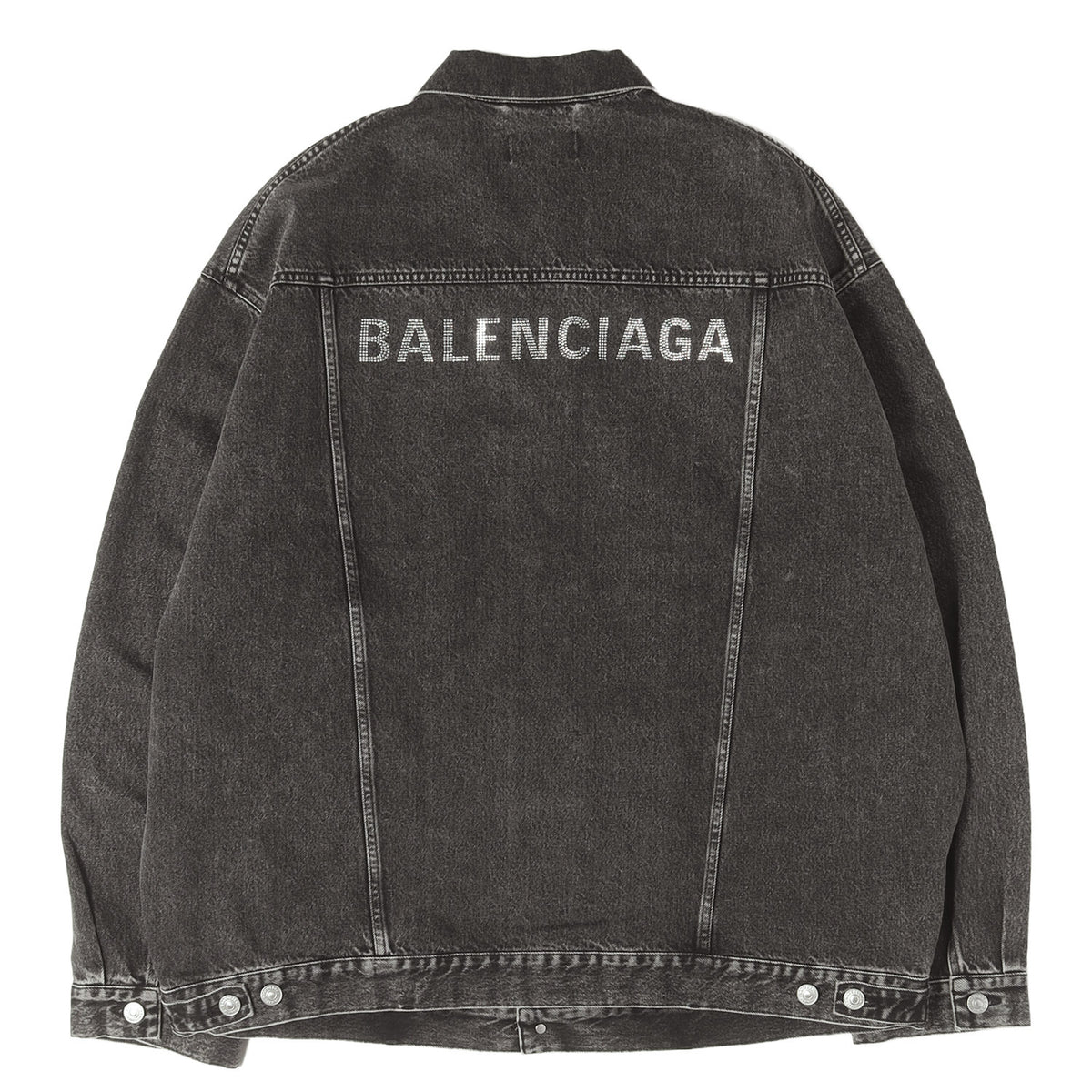 23SS バックラインストーンロゴ デニムジャケット (RHINESTONE LOGO OVERSIZED DENIM JACKET)