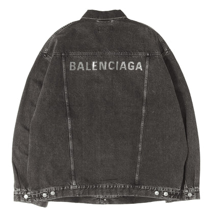 23SS バックラインストーンロゴ デニムジャケット (RHINESTONE LOGO OVERSIZED DENIM JACKET)