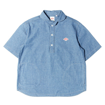 21SS 丸えり シャンブレー プルオーバー 半袖 シャツ (ROUND COLLAR P.O SHIRT S/S) / MADE IN JAPAN