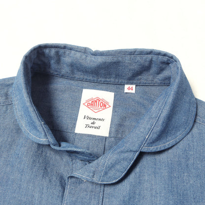 21SS 丸えり シャンブレー プルオーバー 半袖 シャツ (ROUND COLLAR P.O SHIRT S/S) / MADE IN JAPAN