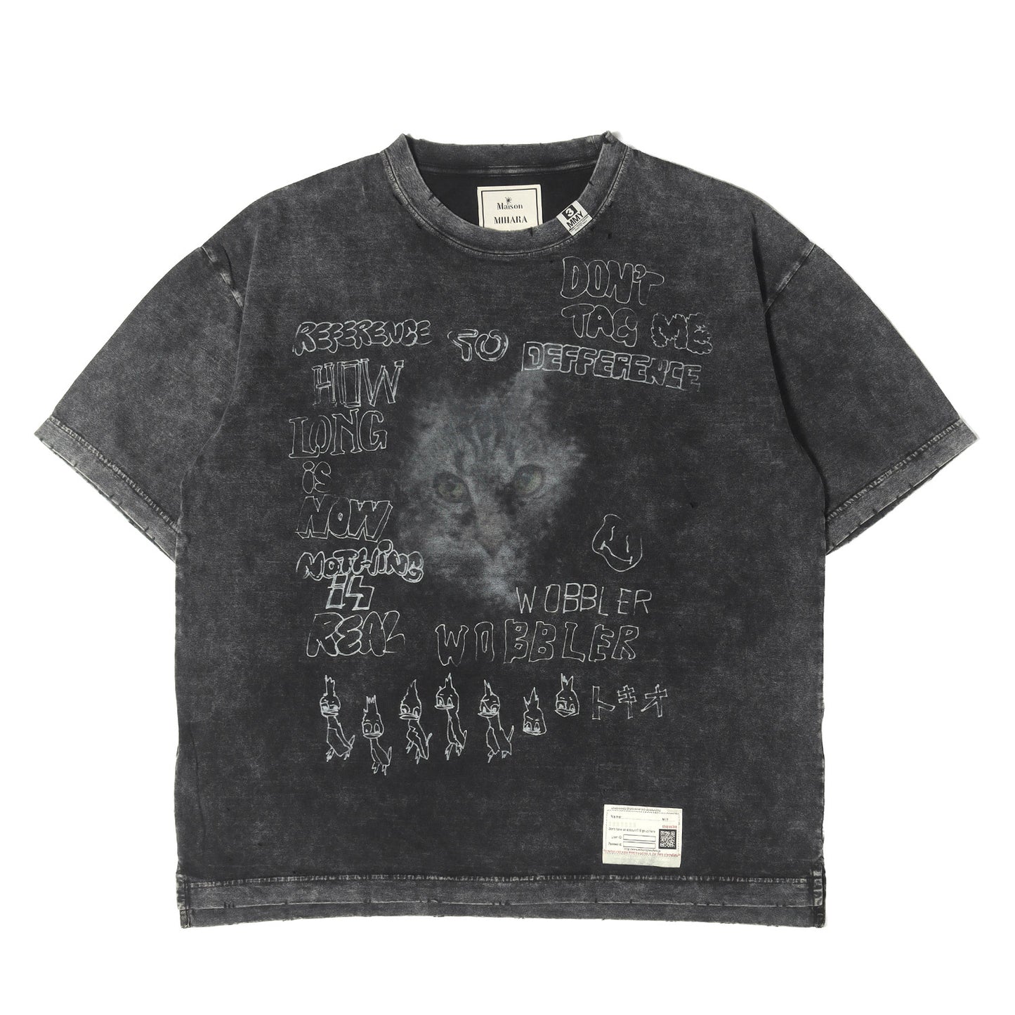 24AW ダメージ加工 キャット Tシャツ (Distressed Cat Print T-shirt)