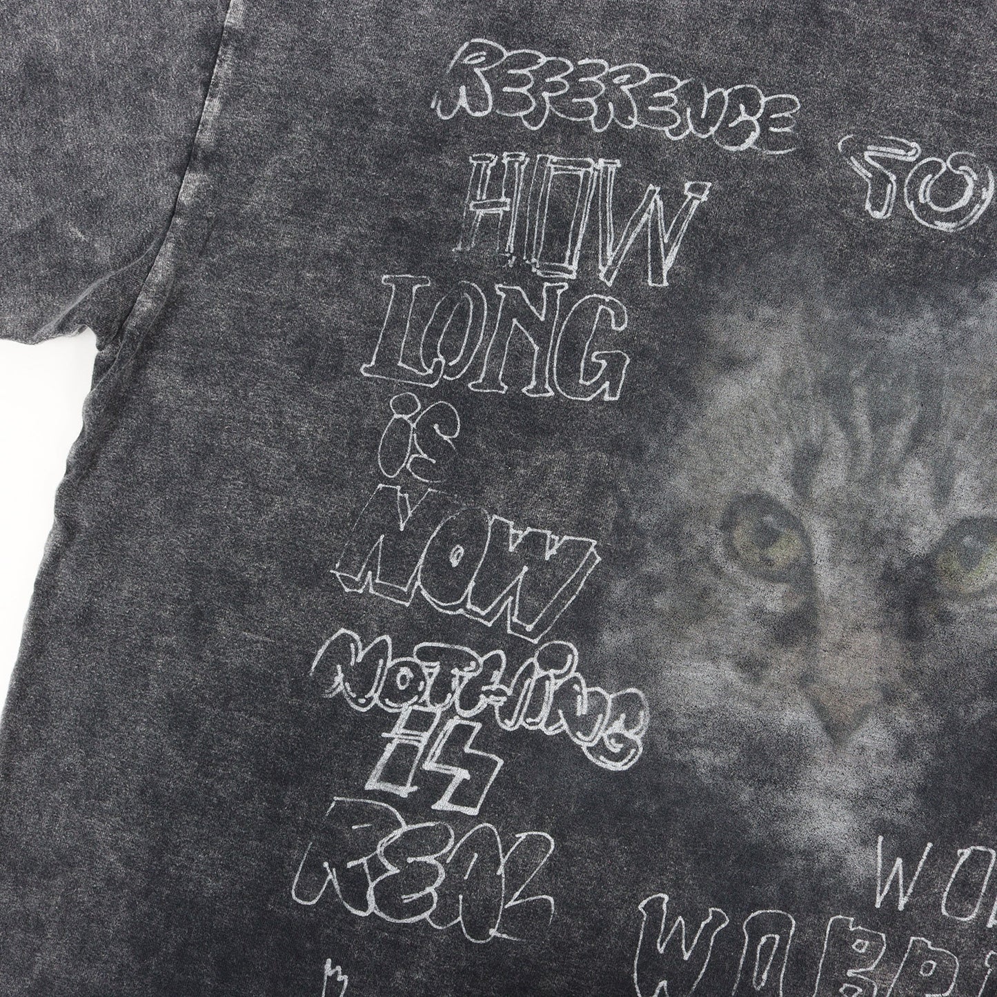24AW ダメージ加工 キャット Tシャツ (Distressed Cat Print T-shirt)