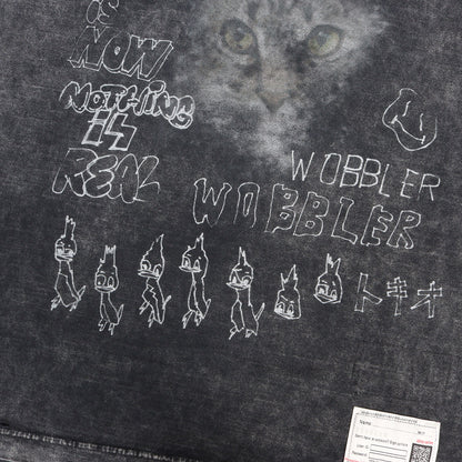 24AW ダメージ加工 キャット Tシャツ (Distressed Cat Print T-shirt)