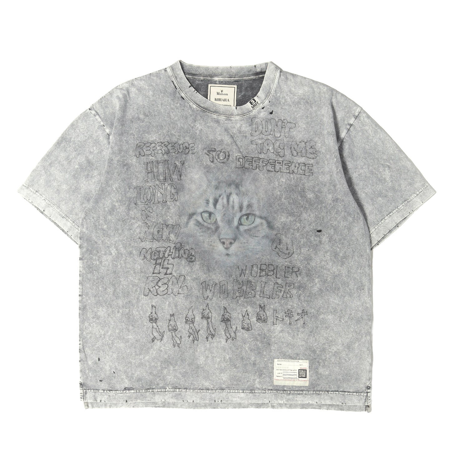 24AW ダメージ加工 キャット Tシャツ (Distressed Cat Print T-shirt)