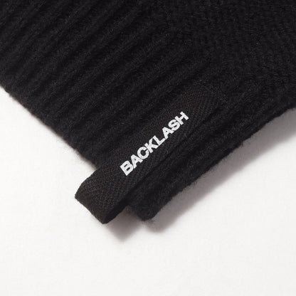21AW モックネック パッチワーク ケーブルニット
