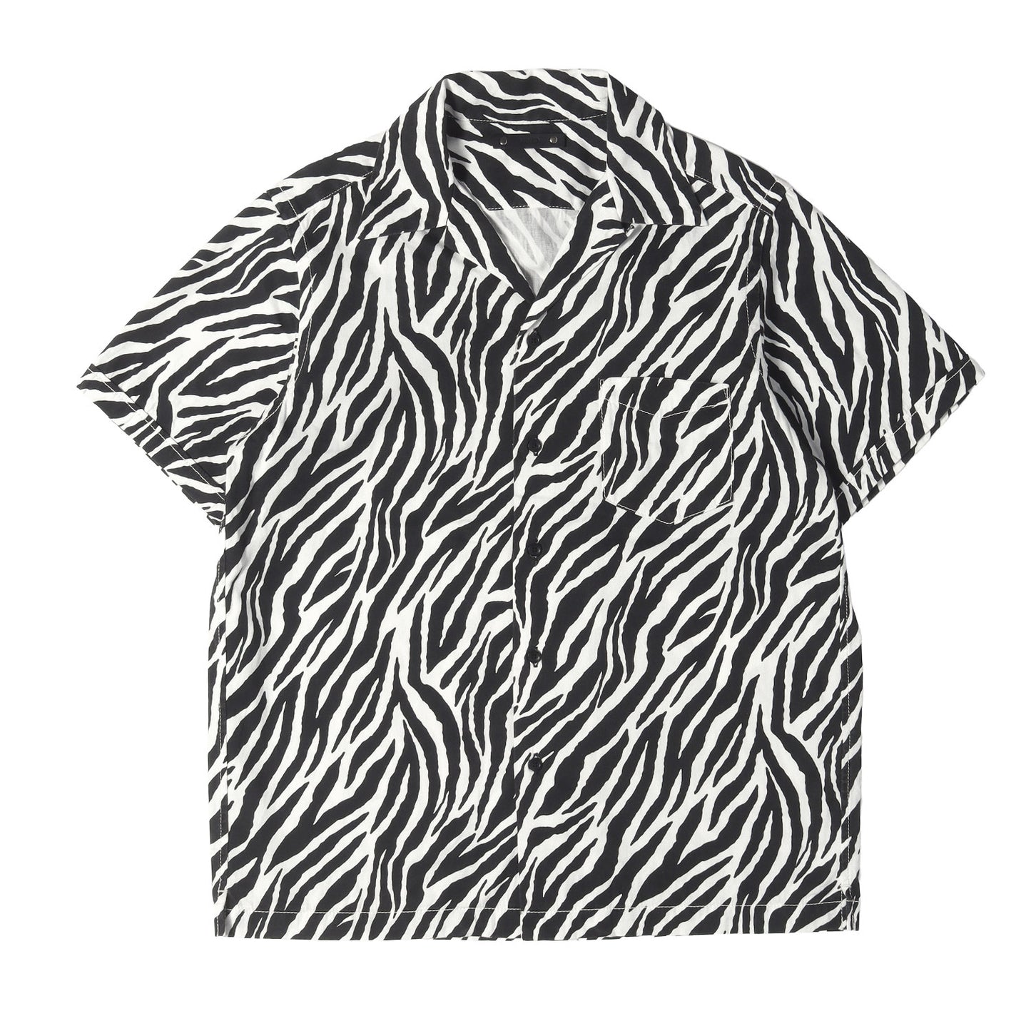 21SS ゼブラ柄 オープンカラー デニム 半袖シャツ (ZEEBRA DENIM S/S OPEN COLLAR SHIRT)