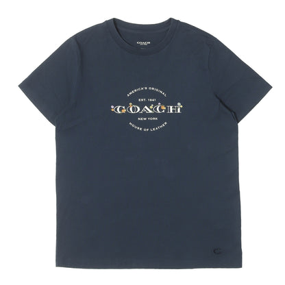 フラワー刺繍 ロゴ Tシャツ