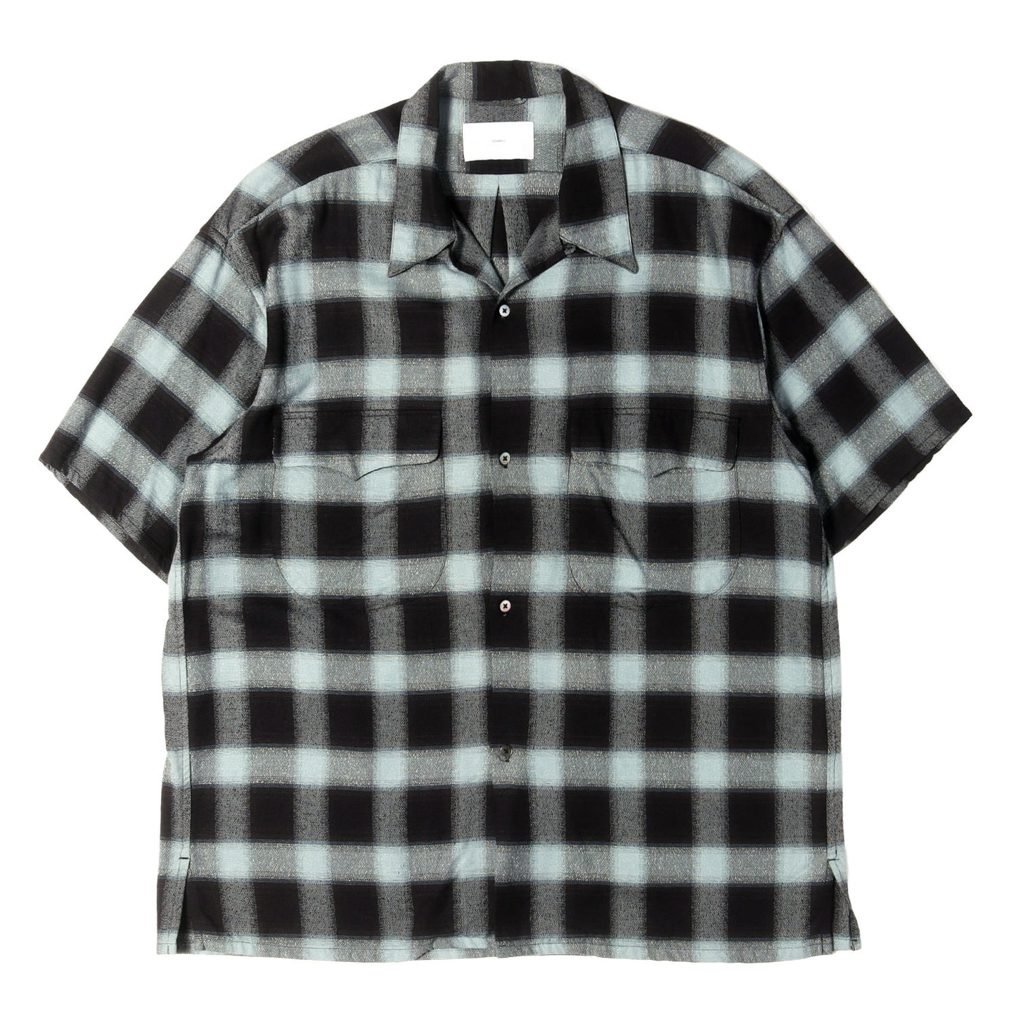 23SS オンブレチェック レーヨン 半袖 シャツ (OMBRE PLAID LOOSE HALF SLEEVE BLOUSE)
