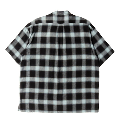 23SS オンブレチェック レーヨン 半袖 シャツ (OMBRE PLAID LOOSE HALF SLEEVE BLOUSE)