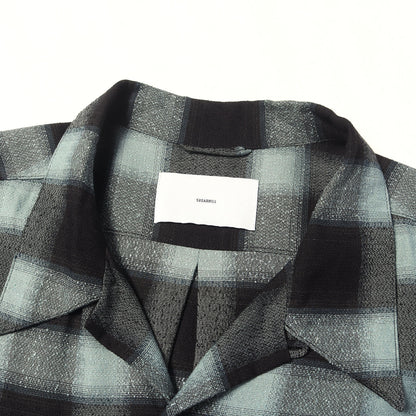 23SS オンブレチェック レーヨン 半袖 シャツ (OMBRE PLAID LOOSE HALF SLEEVE BLOUSE)