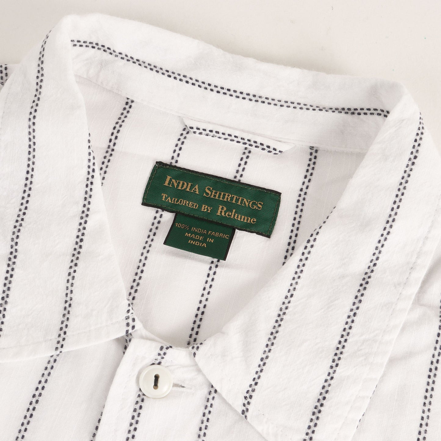 24SS INDIA SHIRTINGS ストライプレギュラーカラーシャツ