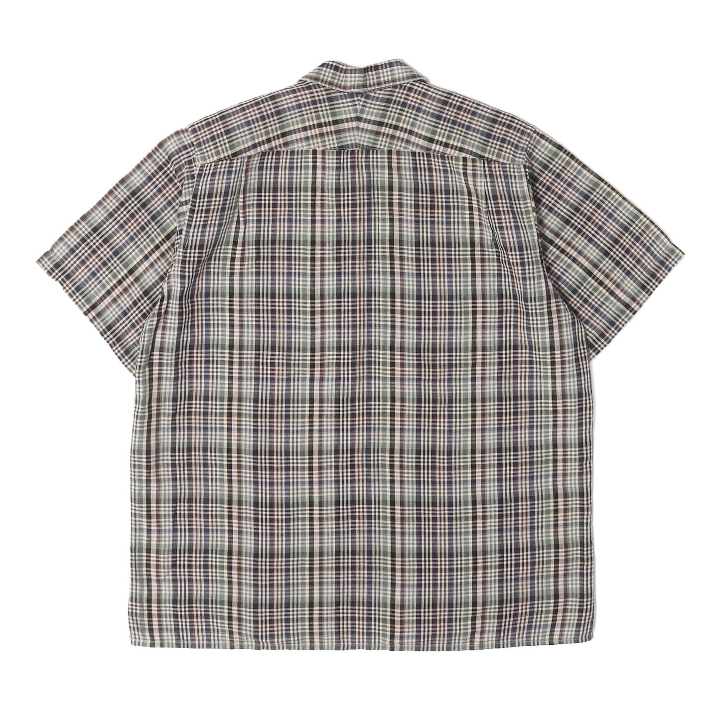 チェック 半袖 シャツ (OPEN COLLAR SHIRTS)