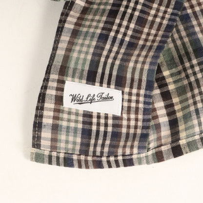 チェック 半袖 シャツ (OPEN COLLAR SHIRTS)