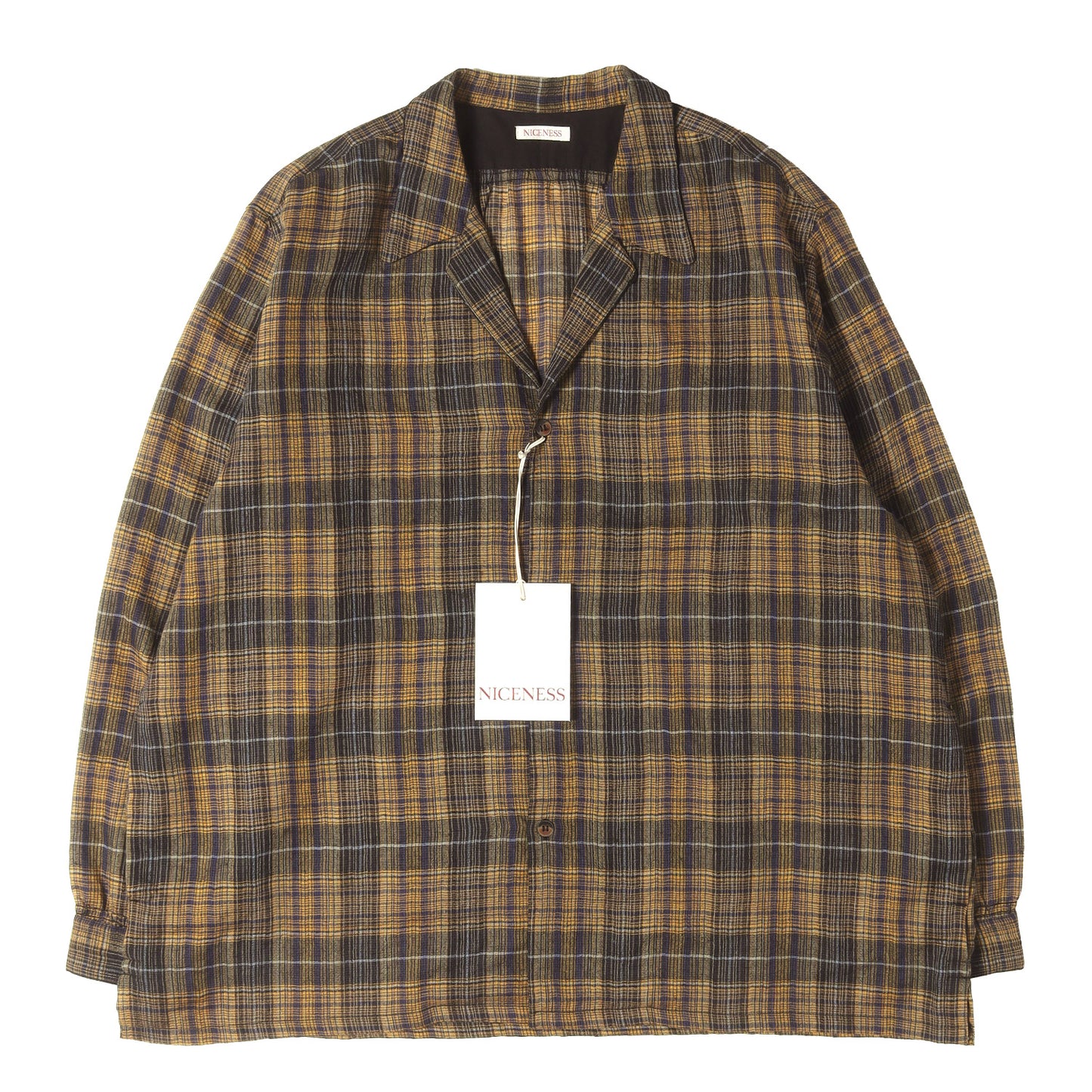 26SS チェック オープンカラー シャツ (THOM)