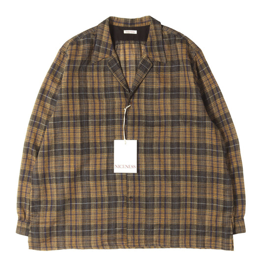 26SS チェック オープンカラー シャツ (THOM)