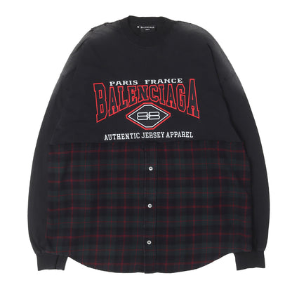 21AW デストロイ フェード加工 切替 ロングスリーブ Tシャツ (B AUTHENTIC PATCHED)