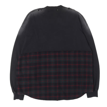 21AW デストロイ フェード加工 切替 ロングスリーブ Tシャツ (B AUTHENTIC PATCHED)