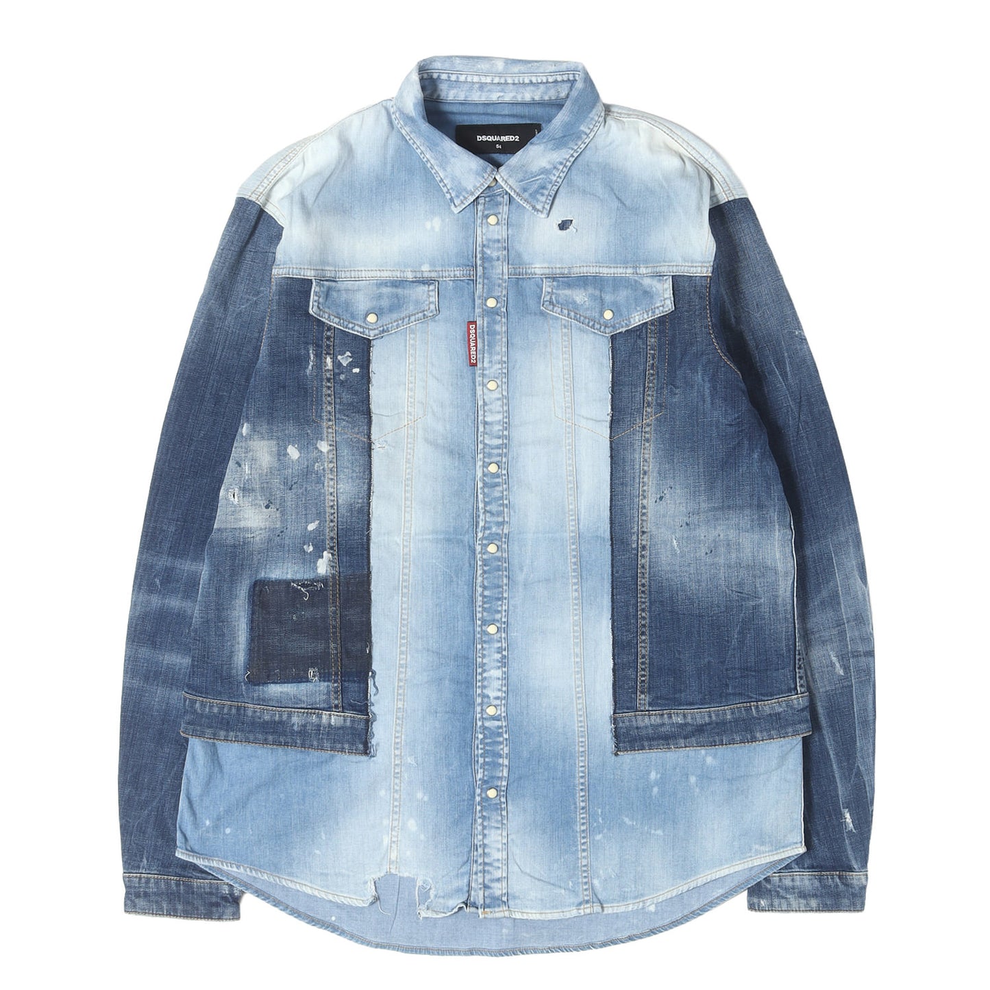 レイヤード デニム シャツ ジャケット (Denim Jacket with Layered Shirt Effect)