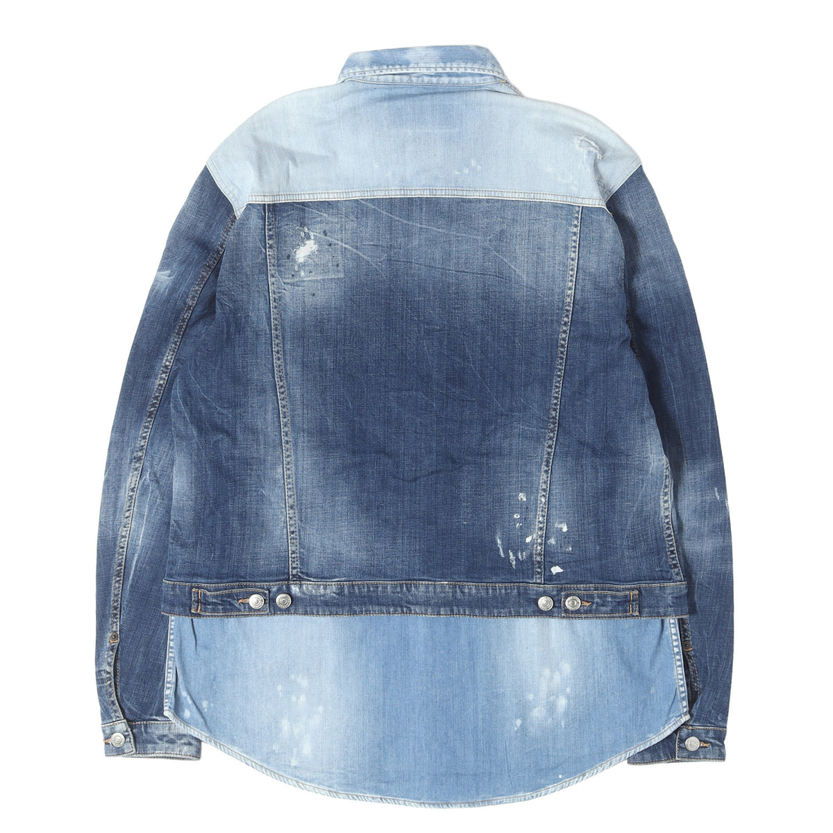 レイヤード デニム シャツ ジャケット (Denim Jacket with Layered Shirt Effect)
