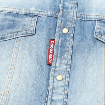 レイヤード デニム シャツ ジャケット (Denim Jacket with Layered Shirt Effect)