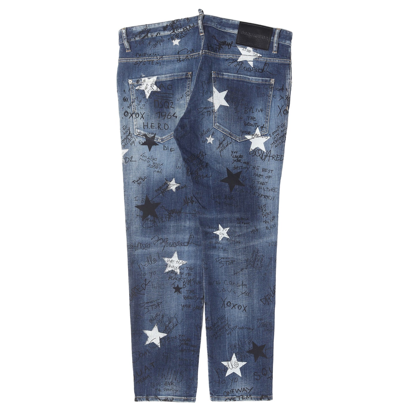 22SS グラフィック ラインストーン ロゴ ストレッチデニム パンツ (Skater Jean)