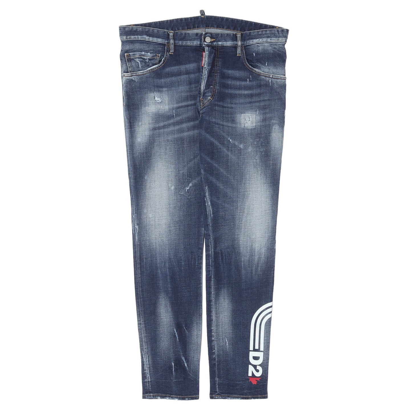 21SS リペア加工 ロゴ ストレッチデニム スキニー パンツ (Skater Jean)